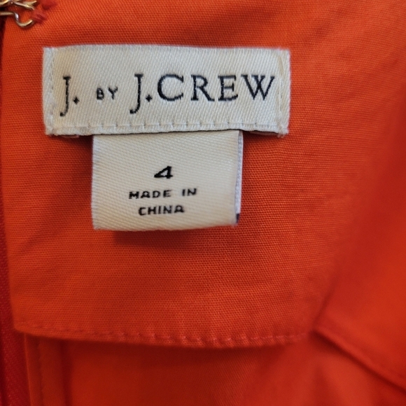 J. by J. Crew Orange Cotton Midi Dress Size 4 - Picture 6 of 6